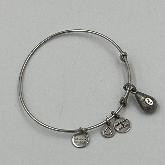 Alex and Ani August Peridot Birthstone Silver Charm Bracelet - Picture 2 of 6